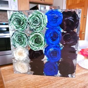 Art Deco Resin Rose Flower Box